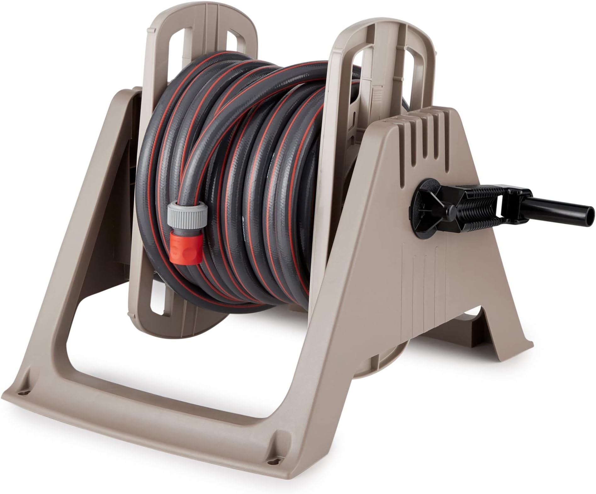 Suncast100 ft. Tote or Wall Mount Resin Garden Hose Reel with Lid, Taupe