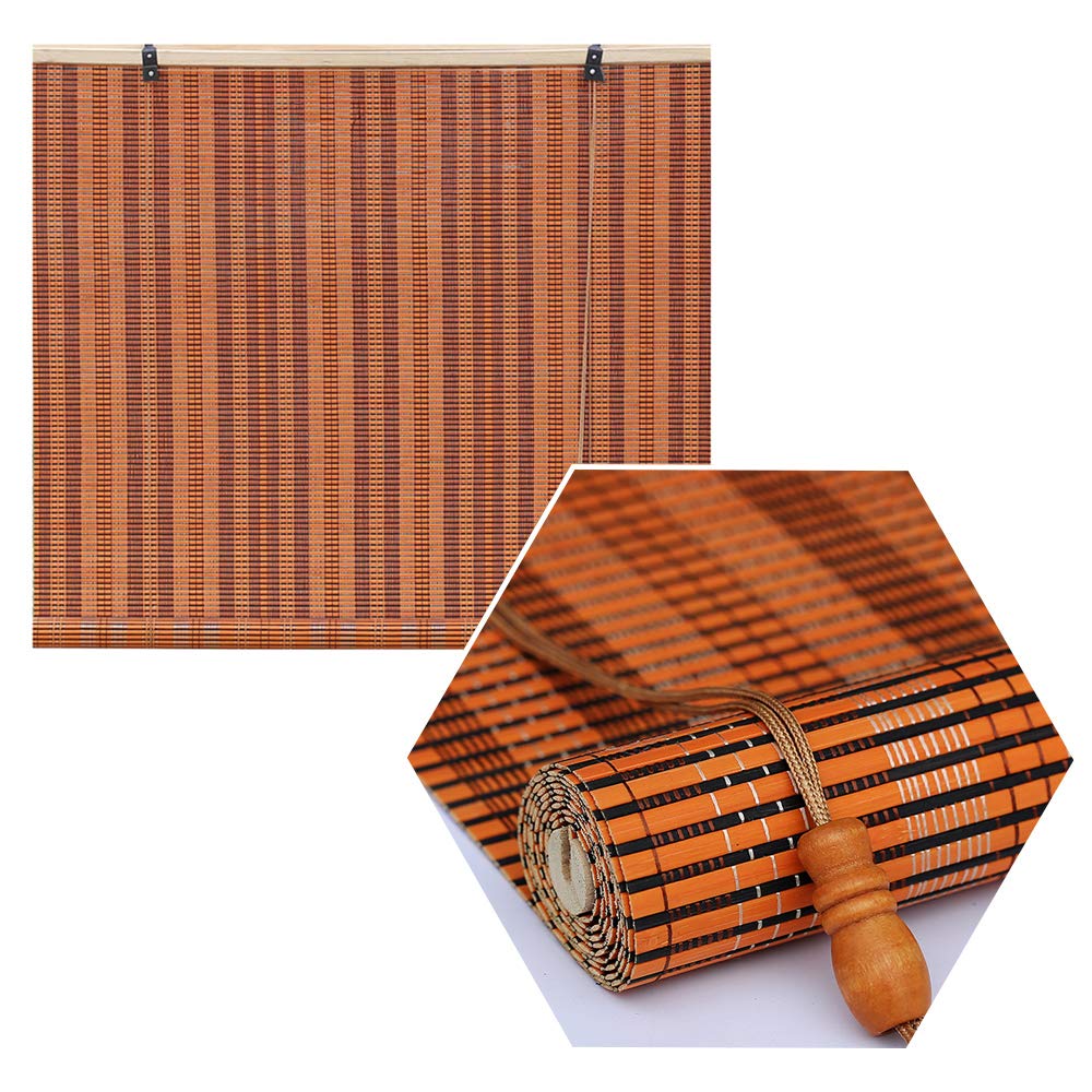 LMDX Bamboo Blind - Bamboo Roll Up for Window - Outdoor Sunshade,Cool Breathable,Patio Balcony Partition Curtain,Vertical Blackout Blinds for Kitchen