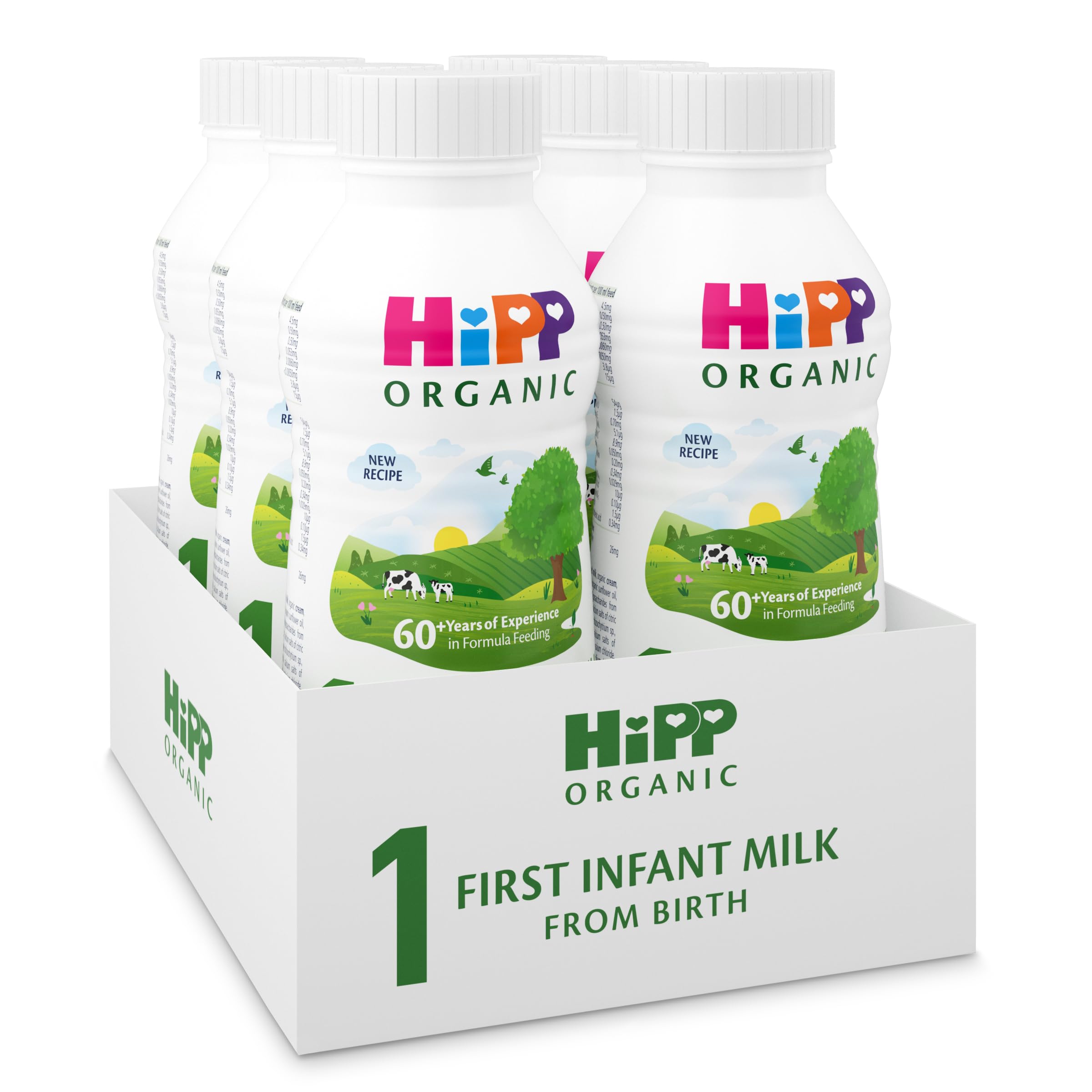 HiPPOrganic 1 First Infant Baby Milk Ready to Feed Liquid Formula, From Birth, 470mlEU Organic
