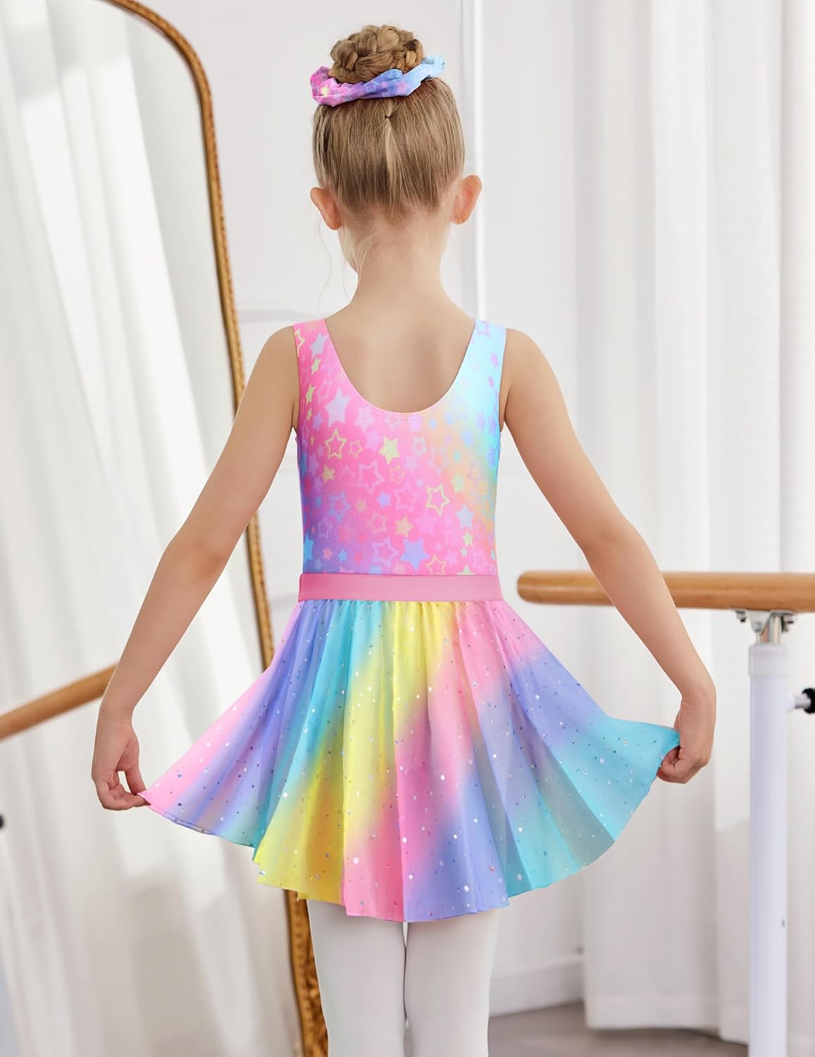 Zaclotre Gymnastics Leotards for Girls Sparkly Sleeveless Ballet Dance Dress Outfit Combo with Removable Skirt - Image 2