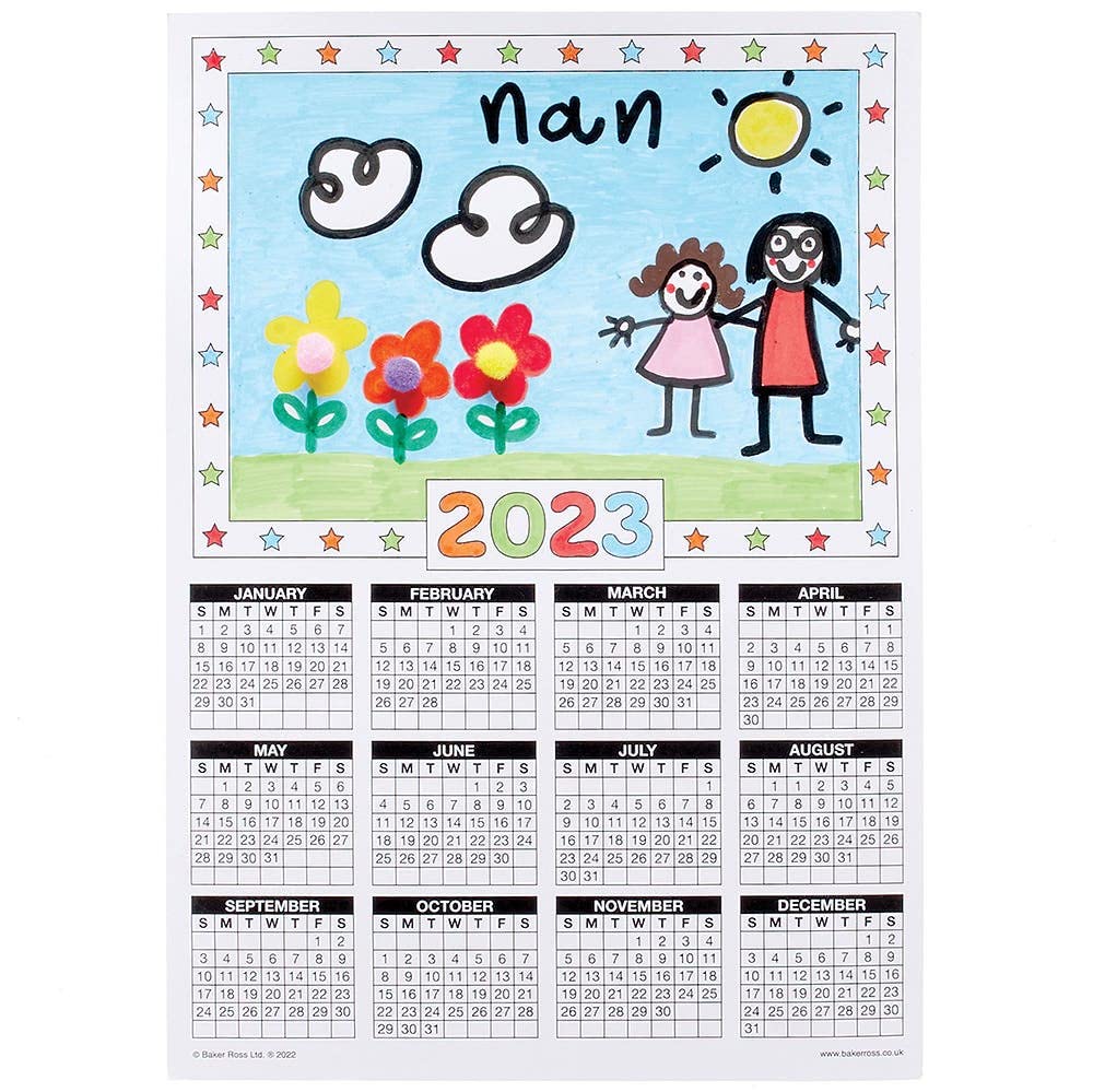 Baker Ross Kalenderrohlinge 2025, 12er-Pack – A4 Blanko-Kalender Zum Selbstgestalten Für Kinder