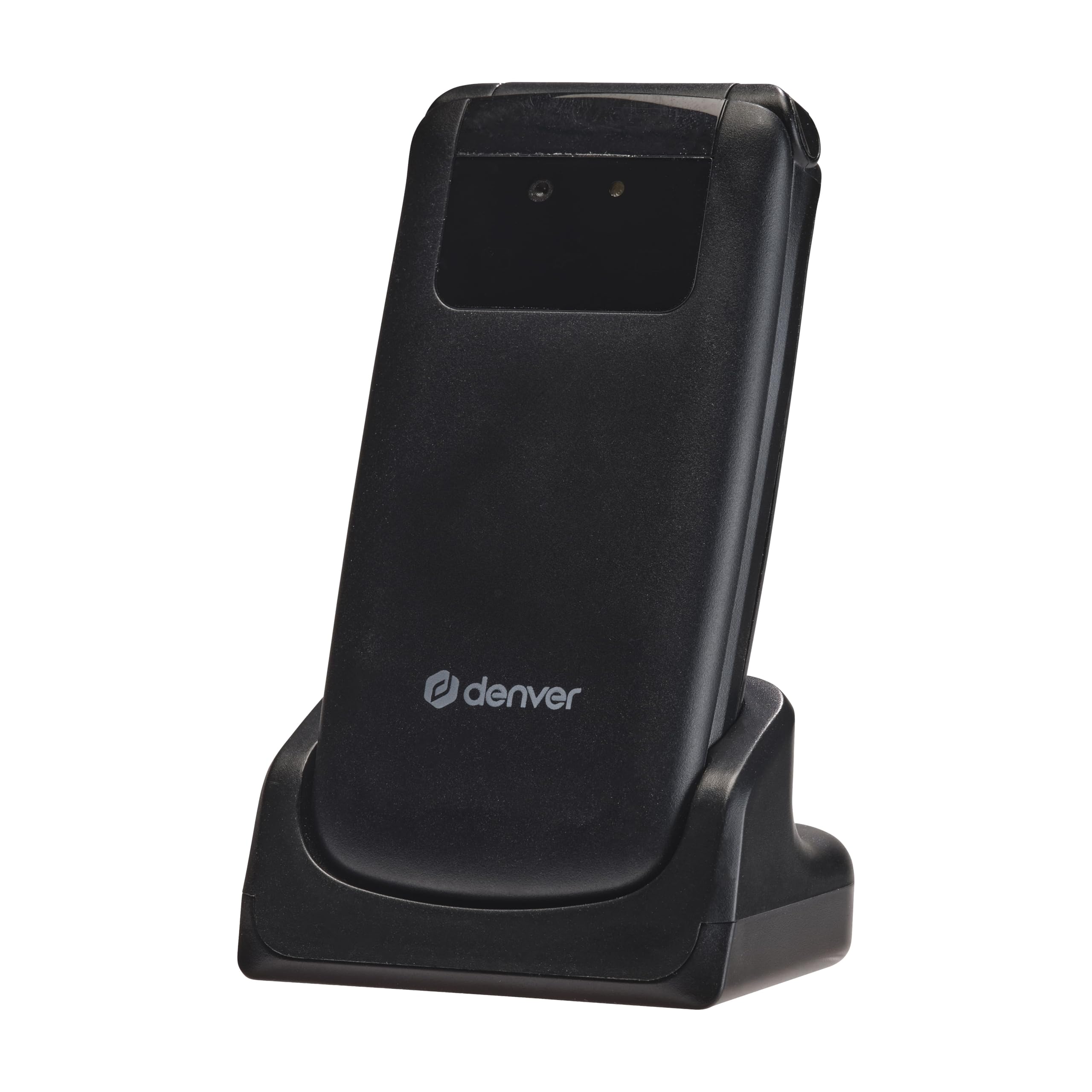 Denver BAS-24800L - Teléfono móvil para personas mayores 4G con estación de carga y botón de emergencia SOS, teclas grandes, sin contrato, volta, Bluetooth, radio FM, linterna, IP54, pantalla a color