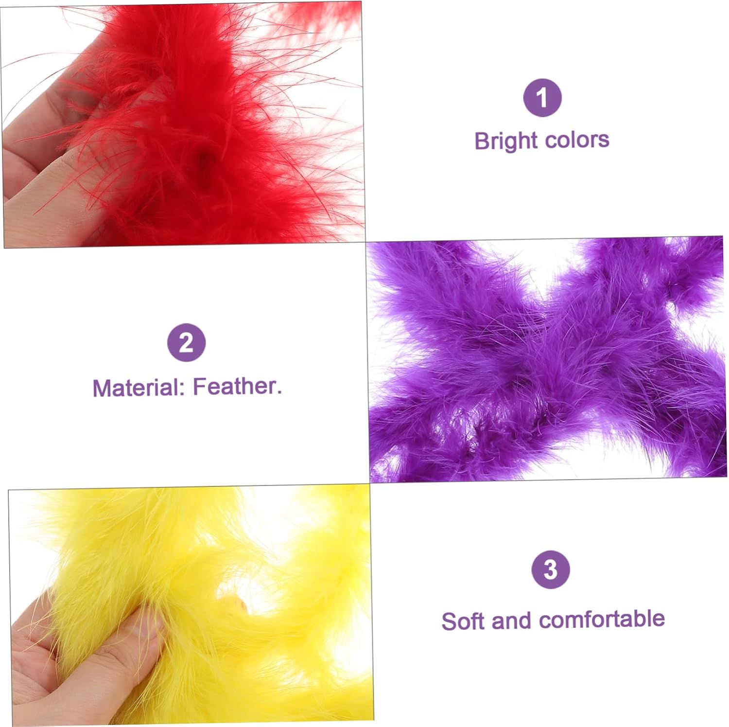 LIFKOME 6 Pcs Clothes Accessory Black Boa Green Boa Tassel Trim Fuzzy Boa Handmade Craft Hand Decor Girltea