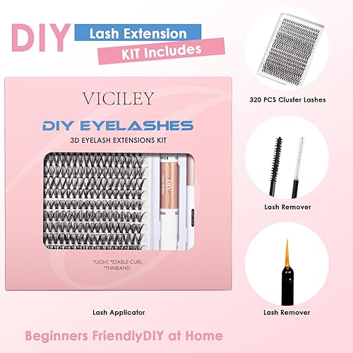 Miniatura 7 de Kit de extensión de pestañas para bricolaje, 320 unidades, con unión de pestañas y sellado, pestañas individuales, removedor de pegamento de