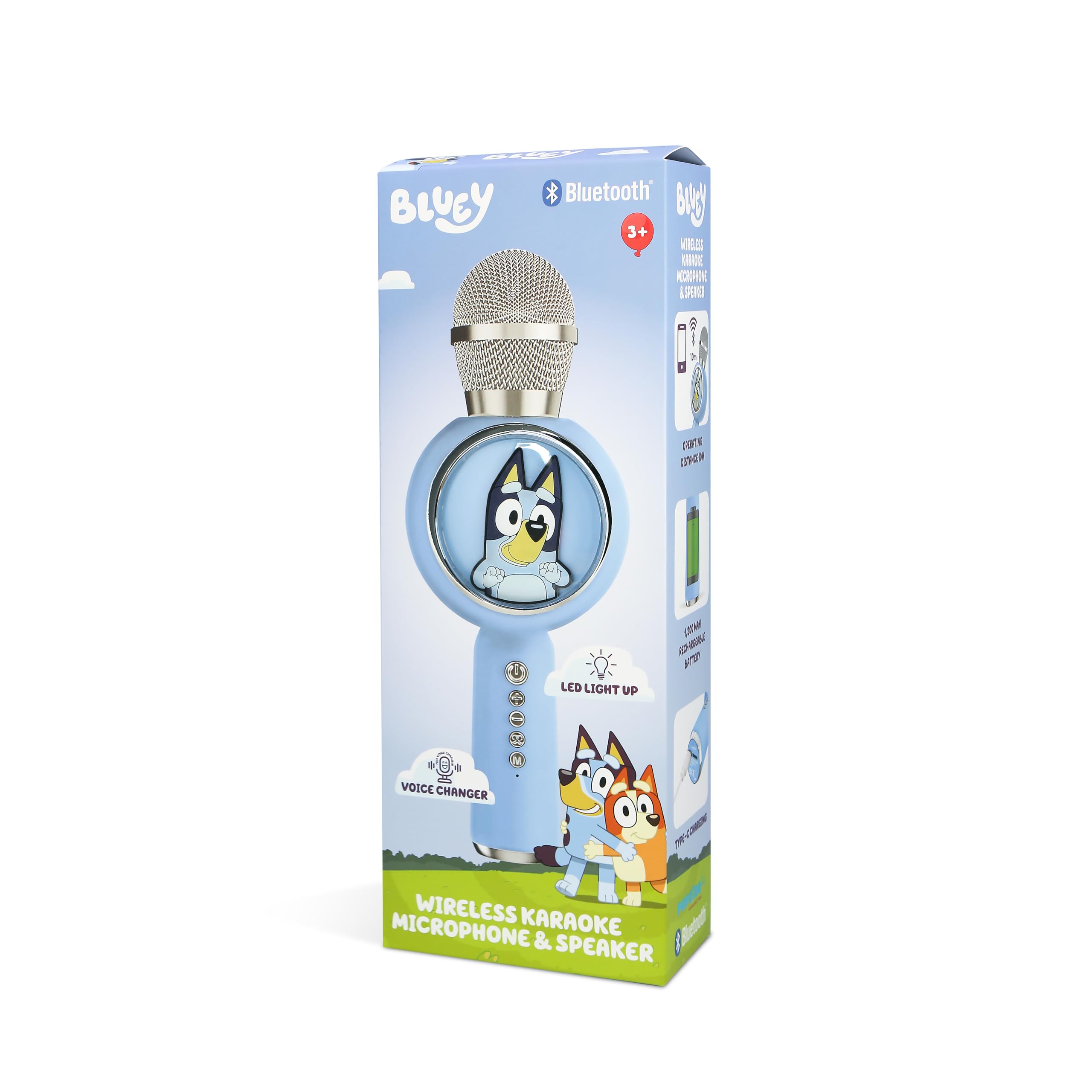 OTL Technologies Microphone karaoké Bluey avec Haut-Parleur sans Fil et lumières LED