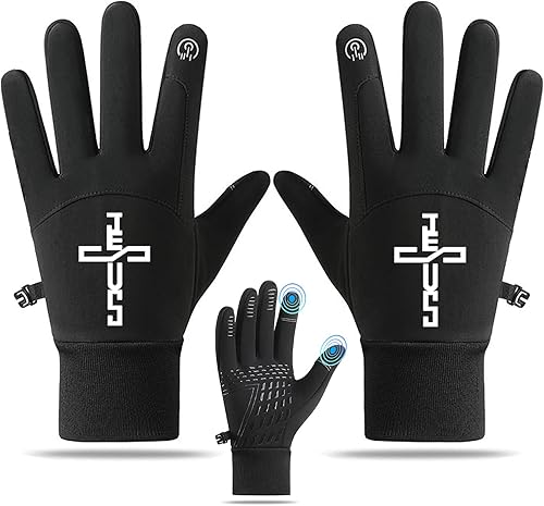Guantes de invierno, guantes para hombres y mujeres, para pantalla táctil mejorada, para mensajes de texto, cálidos, para correr, forro de punto,