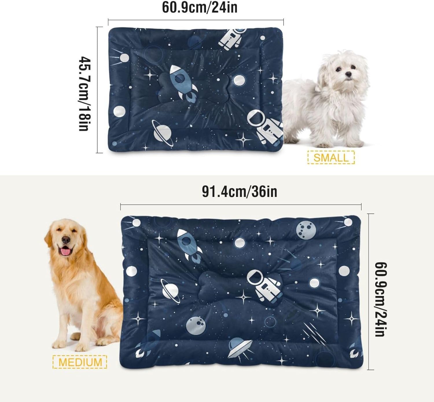 review Joko lvery Space Astronaut Spaceship Rocket Moon Dog Cat Bed for Crate Soft Crate Pad Anti Slip Crate Mat Machine Washable Sleeping Mats for Cats Puppy Dogs Indoor Pet Supplies Gifts 24 * 18 in