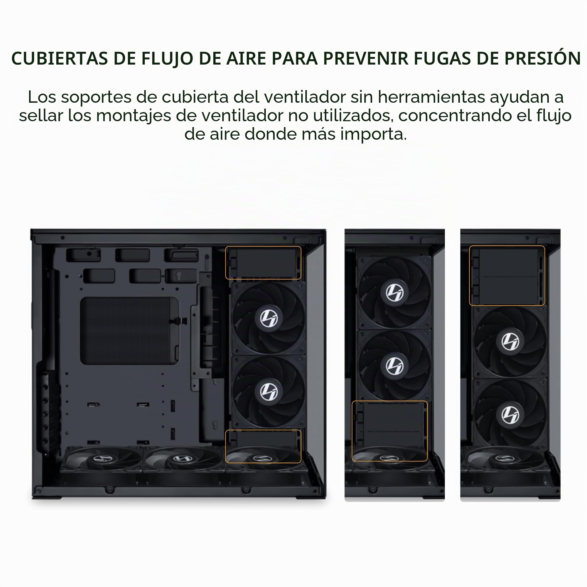 Lian LI O11D Mini V2 Flow O11DMIV2FX Caja compacta ATX Media Airflow Vista panorámica Flujo de Aire de Alto Rendimiento Incluye 5 Ventiladores de Hoja inversa de 120 mm Gestión de Cables