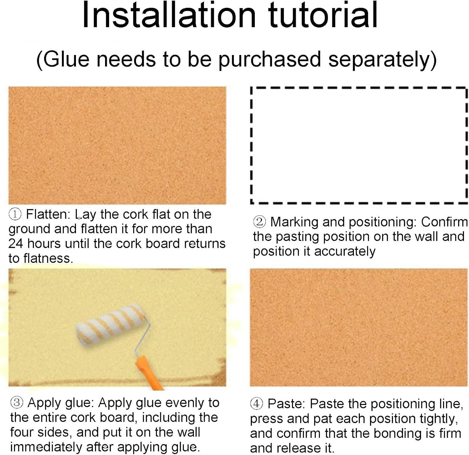 Rotolo di carta di sughero naturale per bricolage, grande bacheca di sughero senza cornice con rivestimento multiuso per mensole, decorazioni da parete, rotolo di fogli di sughero (8 mm, 1,2