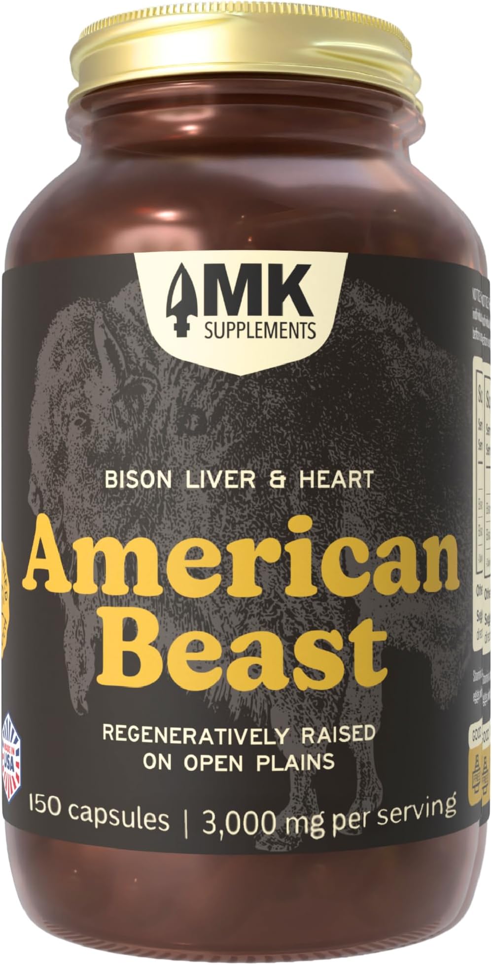 MK Supplements American Beast Bison Liver & Heart, Regeneratively Raised