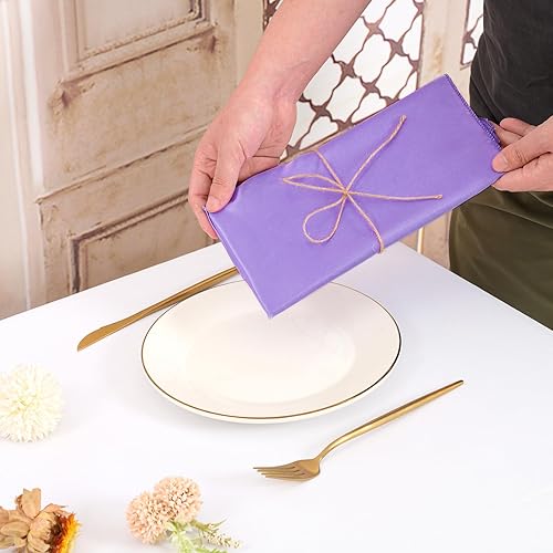 Miniatura 8 de Paquete de 72 servilletas cuadradas de tela de satén de 20 x 20 pulgadas, servilletas lavables y reutilizables, servilletas de mesa de tela suave