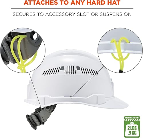 Miniatura 2 de Cordón en espiral con extremo de abrazadera, diseño sin enganches, se fija fácilmente a cascos duros, herramientas o pequeños objetos de valor,