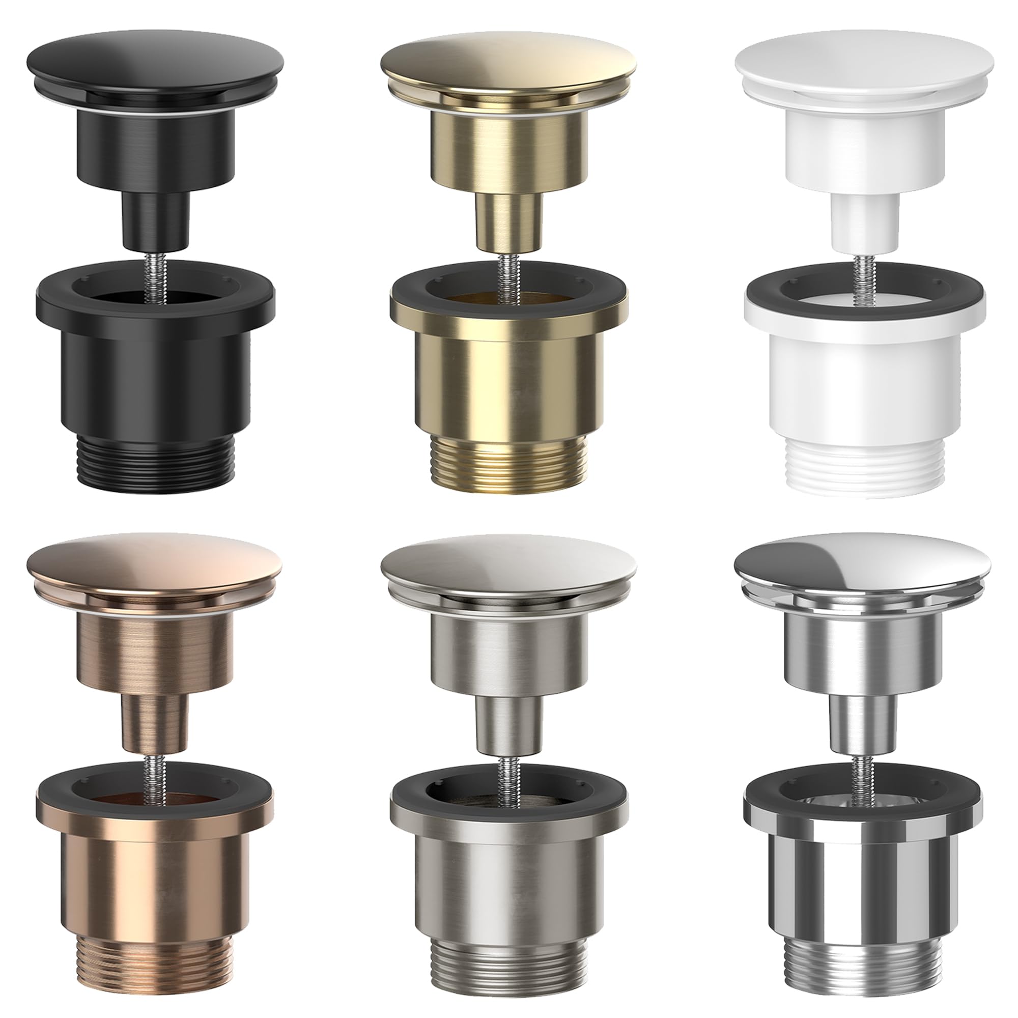 The Home Store Universal Basin Sink Waste Solid Brass Leak Proof Slotted Un-slotted Compatible Eco-Friendly (Brushed Brass)