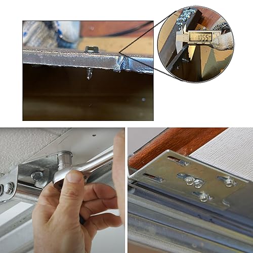 Miniatura 4 de Bisagra de puerta de garaje y tornillos de soporte, #14 x 34 pulgadas, cabeza hexagonal dentada chapada en zinc, tornillo autoperforante, Tek y