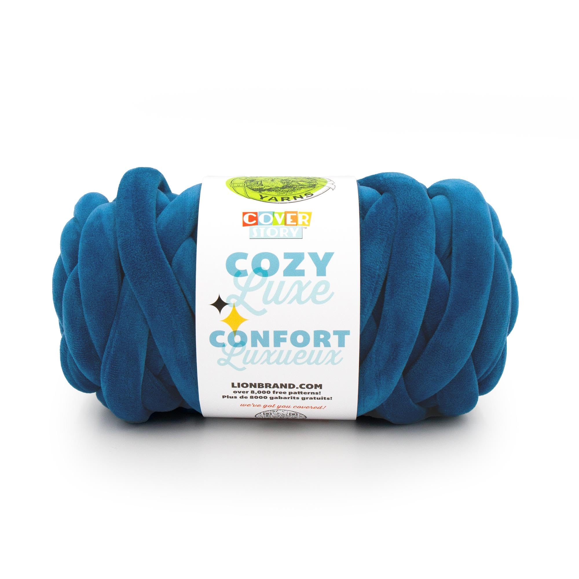 Laine Lion Brand Cover Story Cozy Luxe bleu sarcelle pour éviter les nœuds au tricot