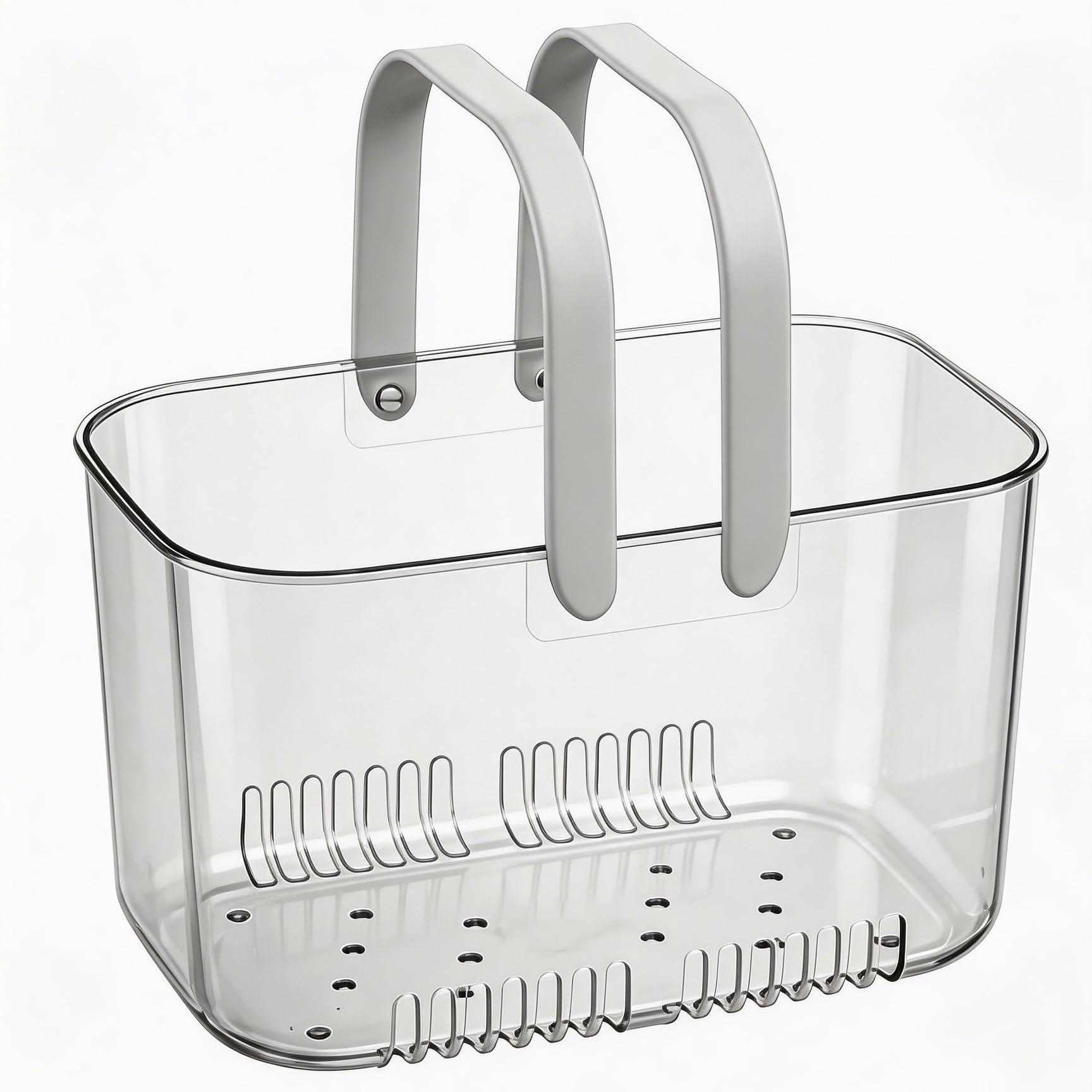 Cestino Trasparente Portatile per Bagno - Portacosmetici con Manico per Doccia, Igiene e Trucchi - Design Minimalista e Impermeabile per Studenti, Viaggi e Organizzazione Casa