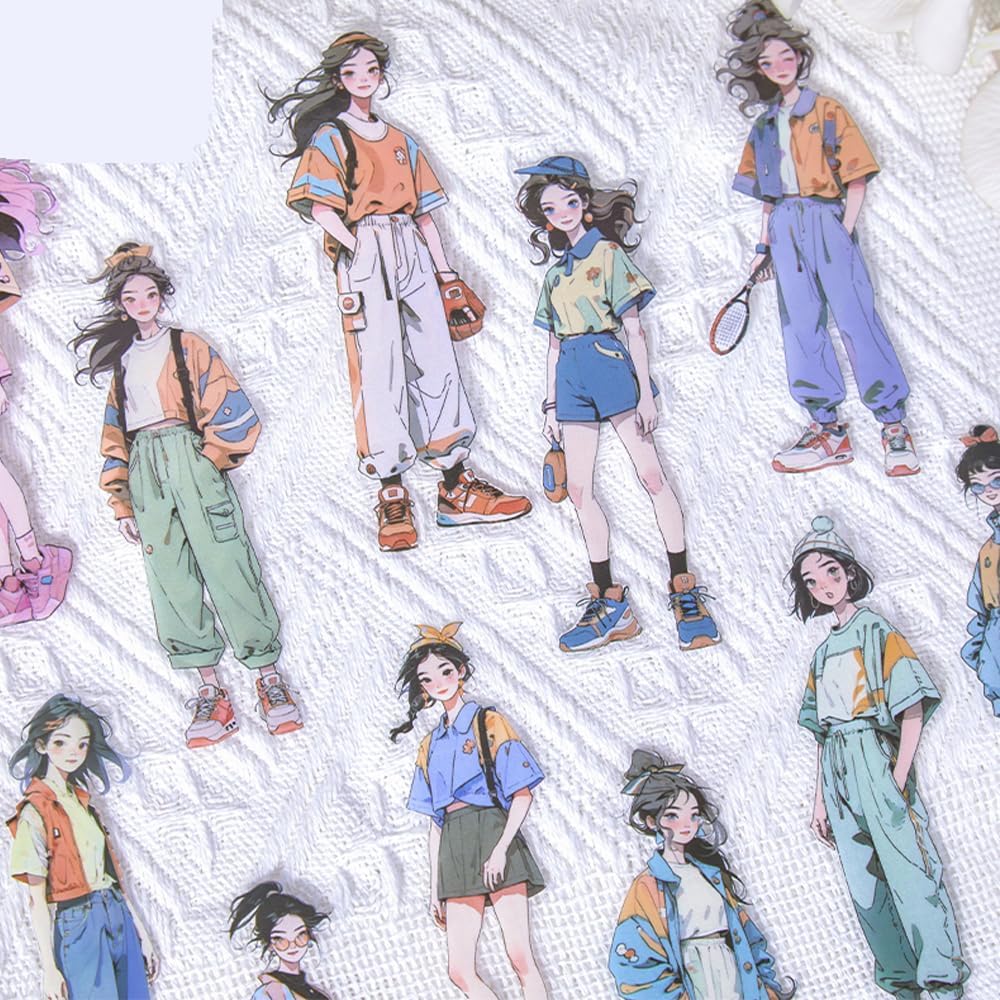 Alideco 180pcs Scrapbook Stickers Vintage Fashionable Girl Scrapbooking Junk Journal Crafts Embelishment Decoration Diary Stickers(lixiangyichu