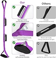 Vista 4 de Correa de levantamiento de piernas de 39 pulgadas de largo con asas acolchadas y bucle para los pies, elevador de piernas rígido kit de recuperación