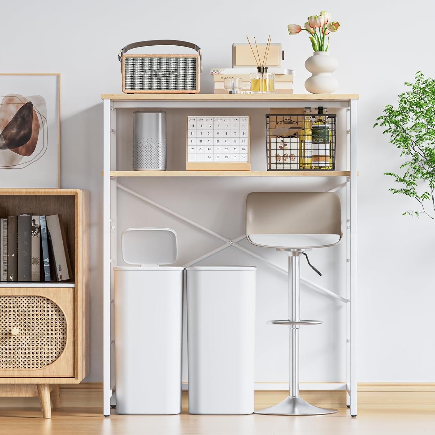 TTWO 冷蔵庫上ラック ゴミ箱上ラック 洗濯機ラック W60×D40×H180cm 棚