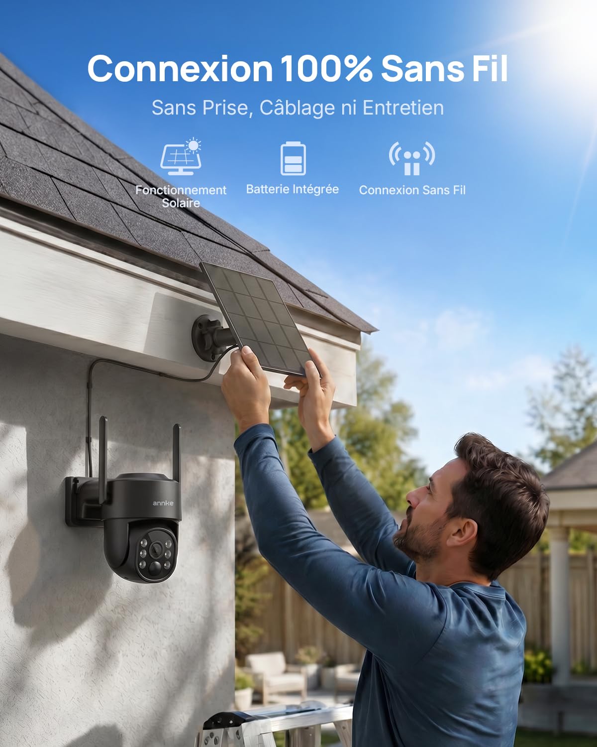 ANNKE 2.5K 4MP Camera Surveillance WiFi Exterieure sans Fil Solaire 2 Packs