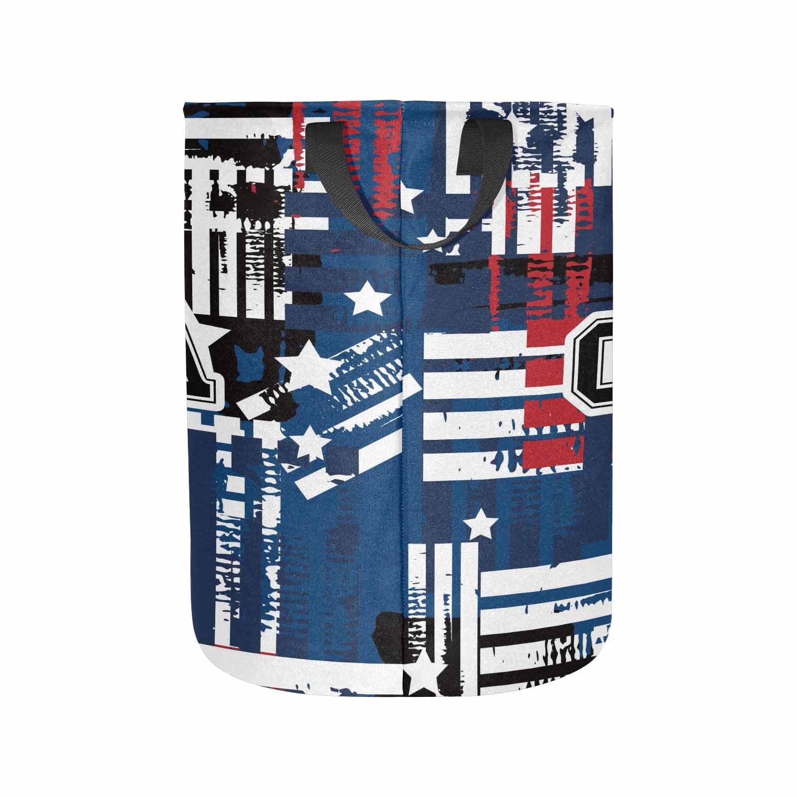 Personalized Large Sized Laundry Hamper Round Organizer Bin with Easy Carry Handles, Customized Folding Storage Bin Laundry Hamper for Clothing Storage