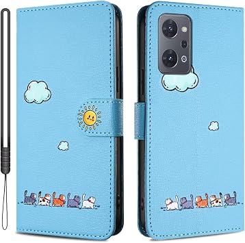 OPPO Reno9 A Notebook Type Case OPPO Reno7 A Smartphone Case Oppo Reno 9 A PU Leather Card Storage Case Built-in Magnet Closure Stand Function Cute Design Embossed Cat Pattern Foldable OPG04