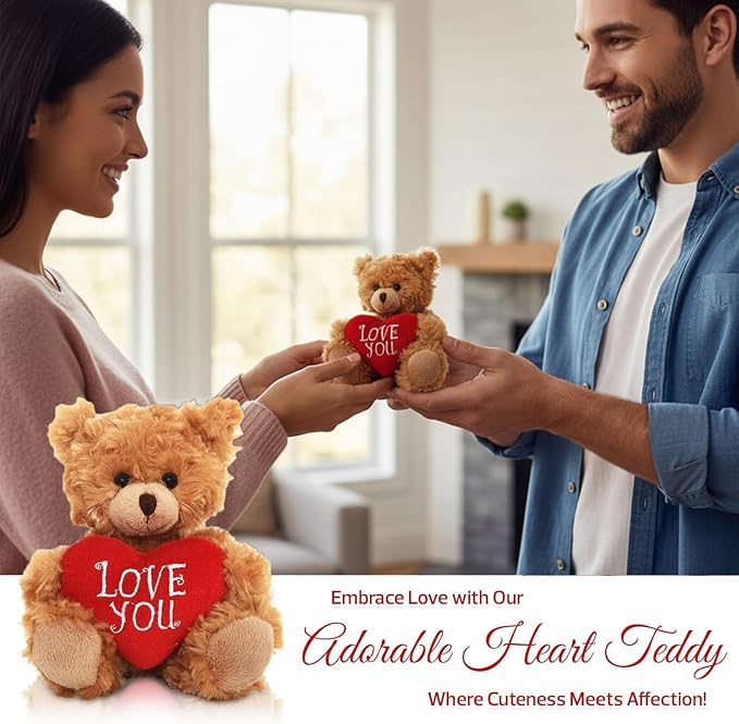 Peluche Oso Mocha Corazón Abrazo - 6 pulgadas - Marrón miniatura 2
