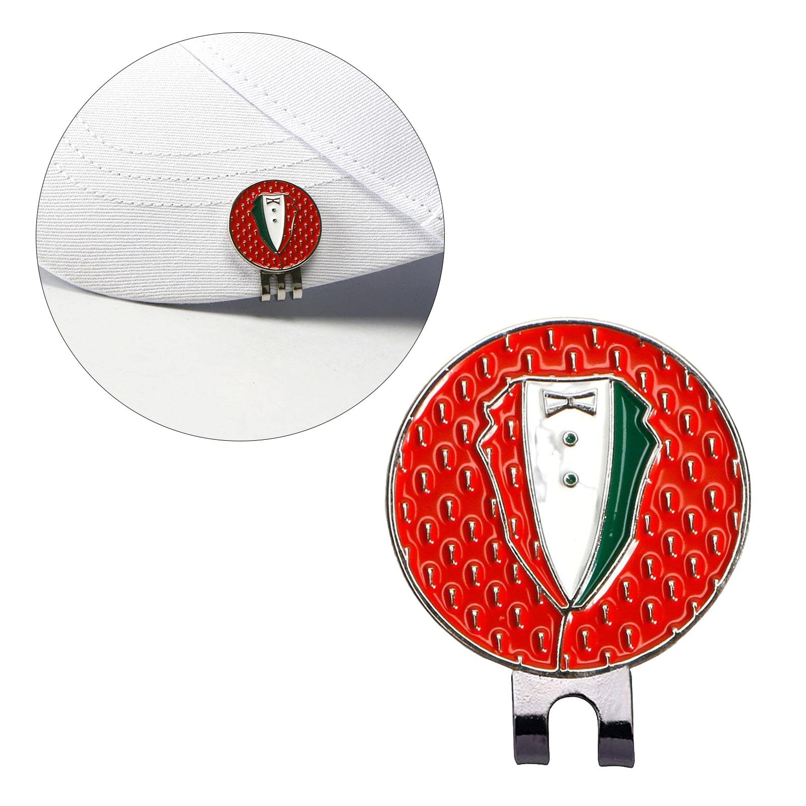 2 Clips Divertidos para Gorras con Forma de Marcador de Pelota de Golf, Hechos de Metal para Sujetar a La Visera, para Hombres Y Mujeres.