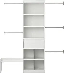 Max & Finn Grow with Me Adjustable Kids’ Closet Organizer System, White