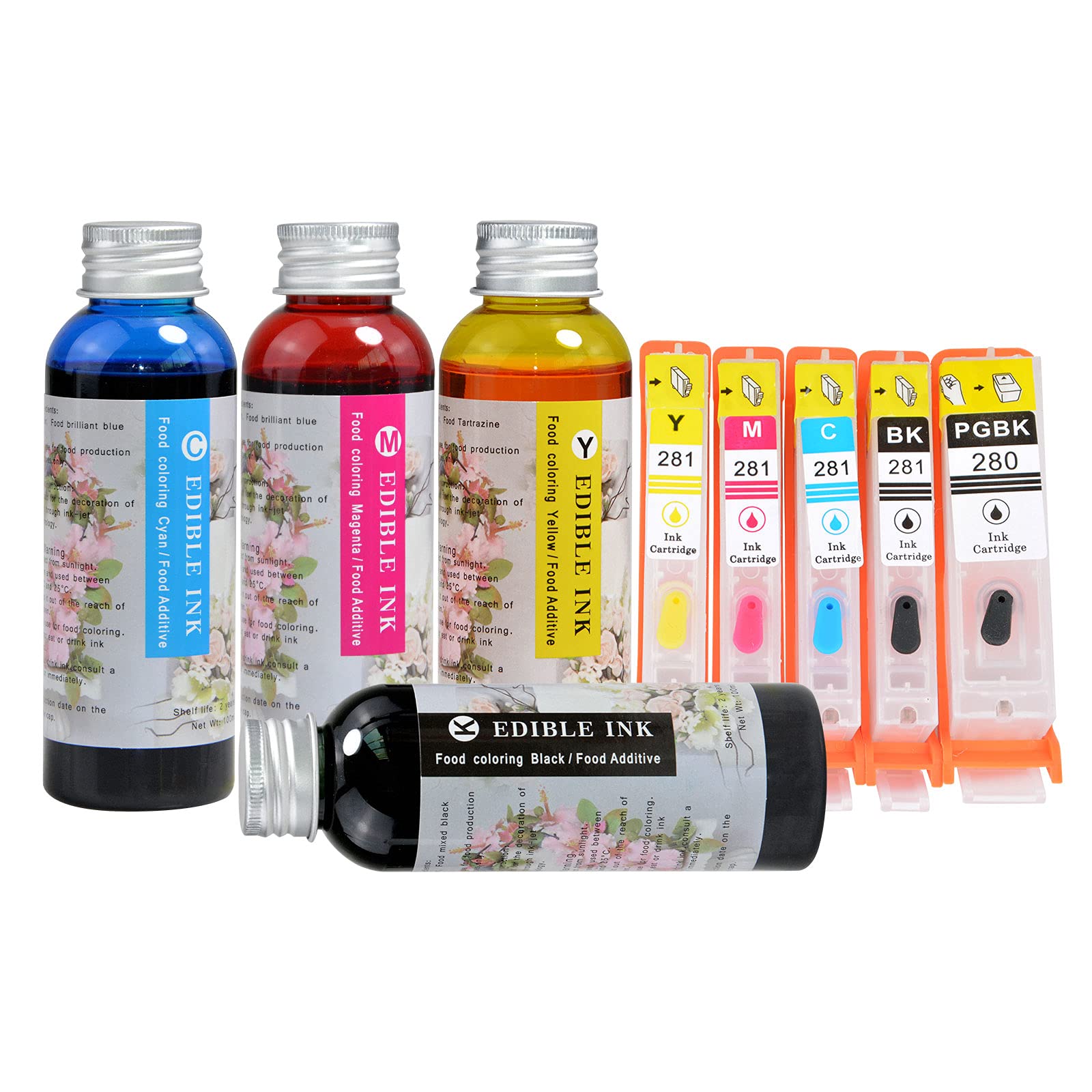 JIUPINCompatible Ink Refill kit,Suitable for 280/281 250/251 270/271 1200 2200 1500 2500 PG210 CL211 PG245 CL246,etc.Suitable for PIXMA iP7220,MG5420,MG5520,MG6420,MX922 and Other Printers