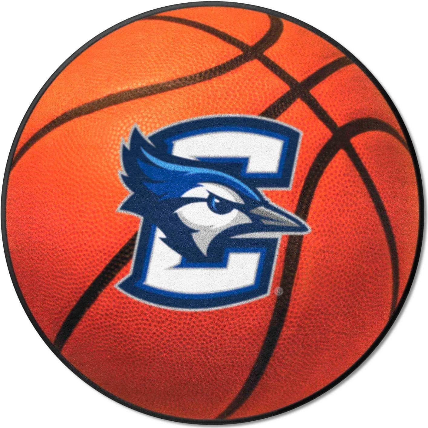 FANMATS 402 Creighton Bluejays Basketball Shaped Rug - 27in. Diameter, Basketball Design, Sports Fan Accent Rug