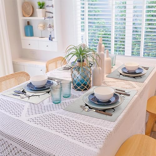 Miniatura 8 de Soccer Ball Pattern Theme Placemats Set of 4 Table Mats Washable Placemat Waterproof Place Mats for Party Home Dining Table Decor 18x12 in