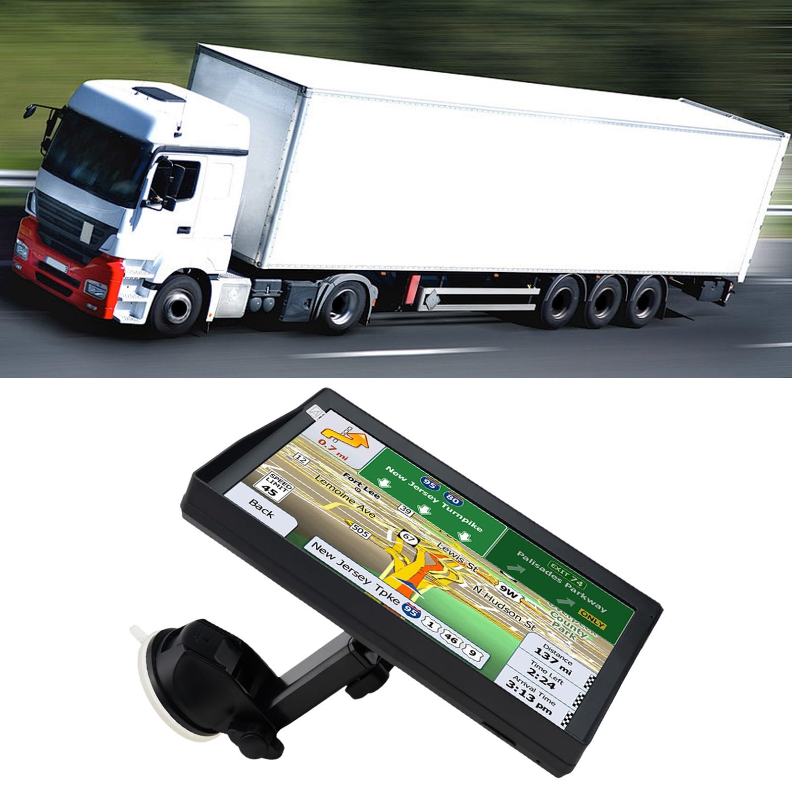 GPS per auto, camion da 9 pollici, GPS per conducenti commerciali, dal 2024 per Europa, Regno Unito e Francia
