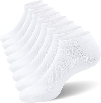 SIXDAYSOX 8 Pack Mens Ankle Socks Cushioned Low Cut Sock Size 8-10/11-13/14-16