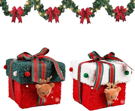 SYLIKENATE Christmas plush practical gift box, suitable for Christmas gifting and decoration. C+A2pcs