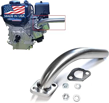 Exhaust Pipe for Predator 212cc, Honda GX160, GX200. Go Kart & mini bikes
