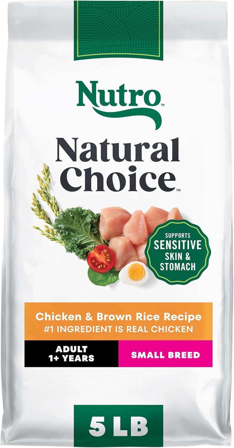 Nutro Natural Choice Small Breed Dry Dog Food, Adult Dog Food Dry Chicken and Brown Rice, 5 lbs.