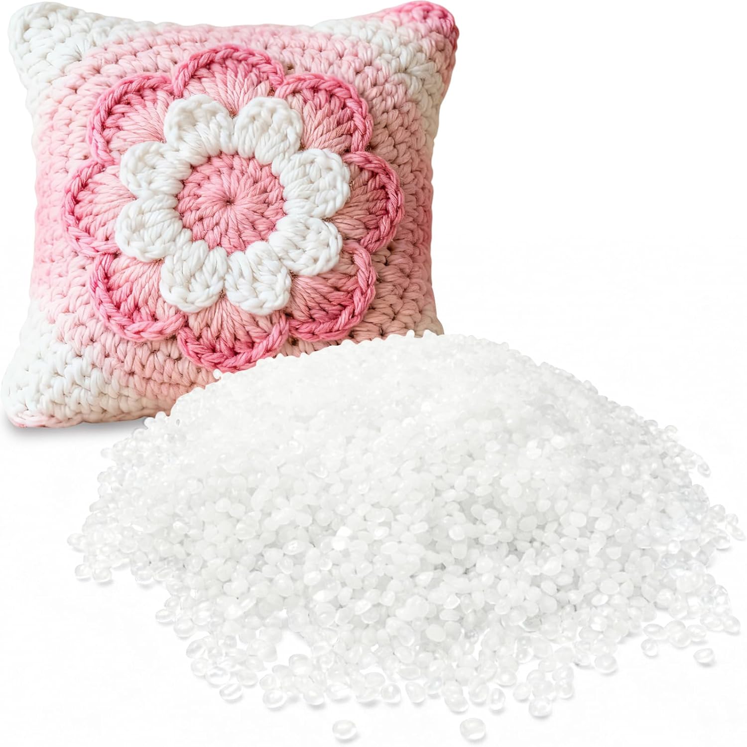 RALAHBEIFM 10 LB Polypropylene Filling Pellets, Safe and Reusable Filling Beads, Suitable for Sandbags, Blankets, Small Crafts- White