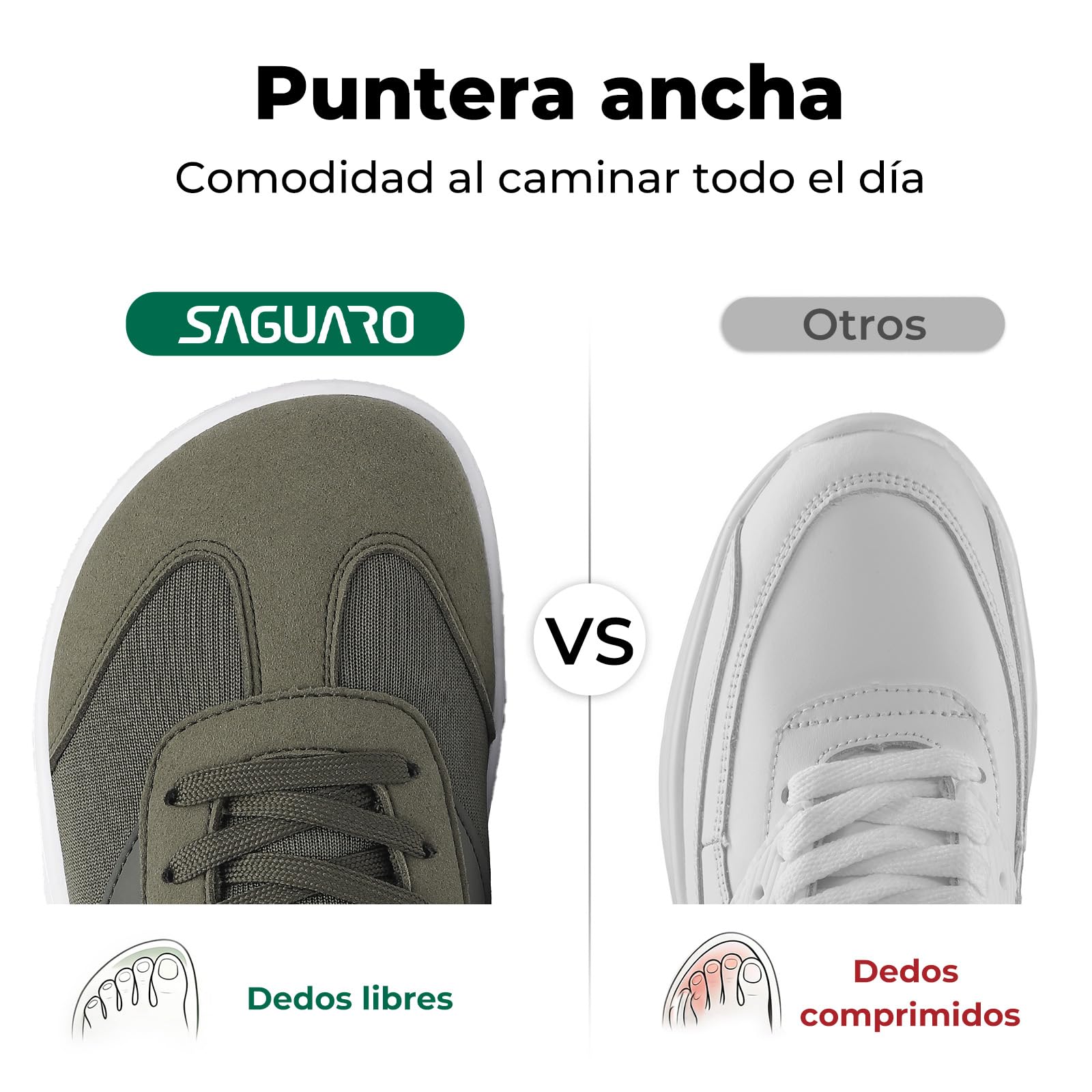 Saguaro Zapatillas Barefoot para Mujer y Hombre, Zapatos Casual con pies Anchos y caída Cero para Uso Diario, Gr.36-46