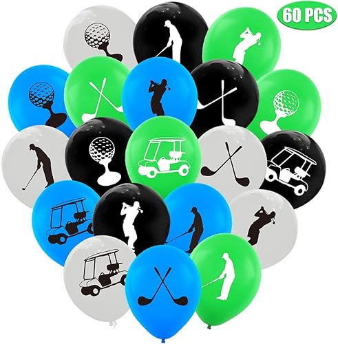 Miniatura 2 de 60 globos de látex de golf para decoración de fiesta, suministros de fiesta de golf, deportes al aire libre, cumpleaños, baby shower, recuerdos de