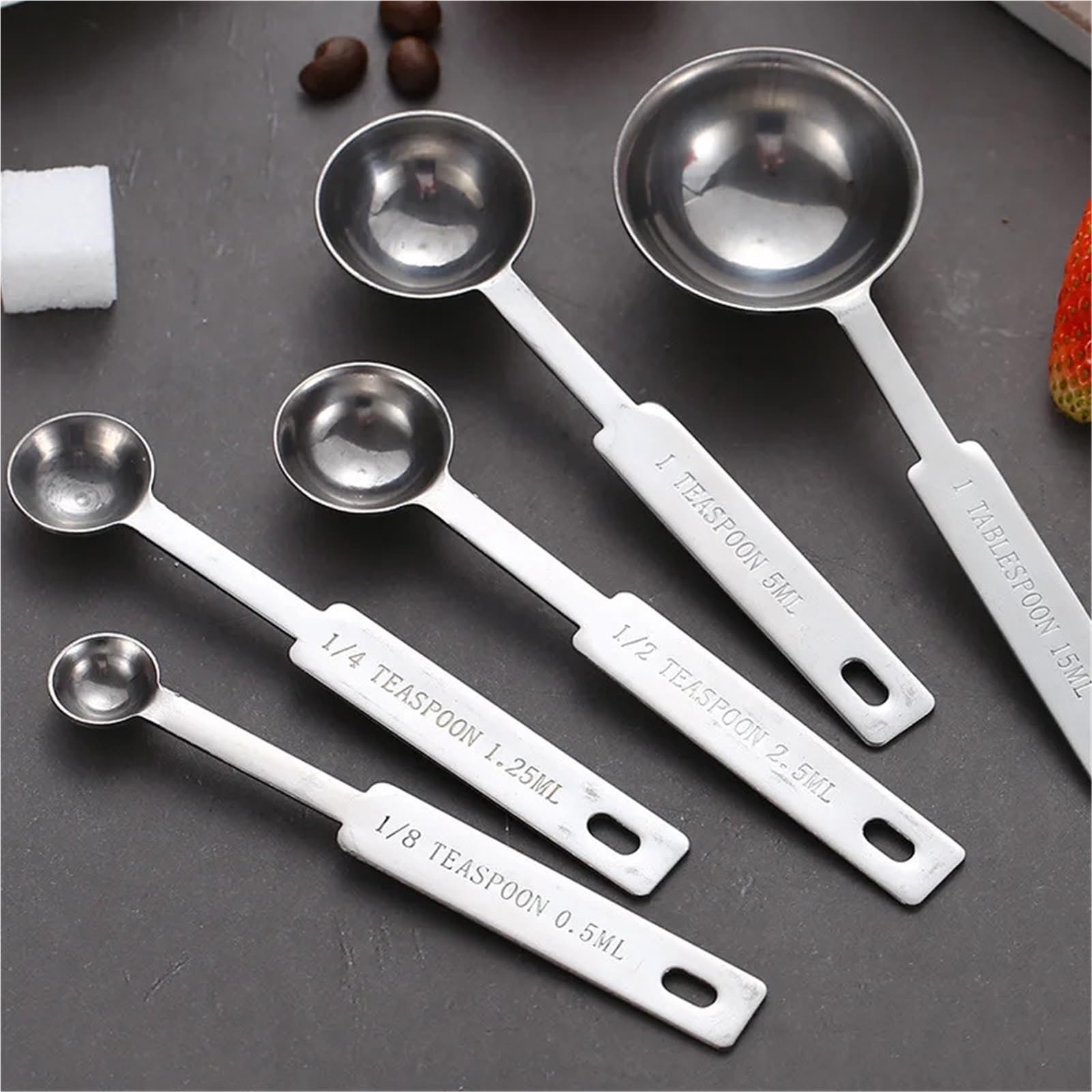 Messbecher, stapelbares Küchen-Messlöffel-Set | Set aus Messbechern und Löffeln aus Edelstahl