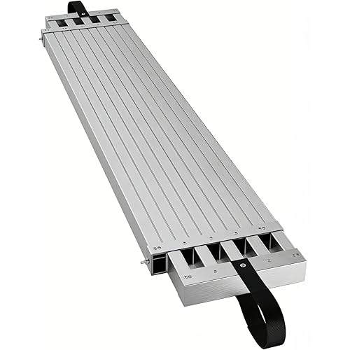 9-15ft Aluminum Work Plank, Telescoping Plank, 440LBS Capacity, Adjustable Aluminum Plank, Equipped with Skid-Proof Platform Scaffold Ladder Accessory