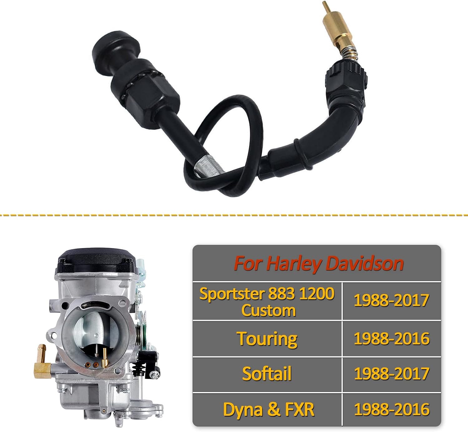 CV40 Carburetor Choke Cable for Harley Davidson HD Sportster 883 1200 Softail Touring Dyna & FXR Road King CV 40MM Carb Choke Cable