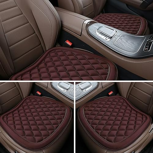 Miniatura 6 de BESULEN Fundas para asiento de automóvil, paquete de 2 almohadillas transpirables antideslizantes para asiento inferior, universales para cuatro