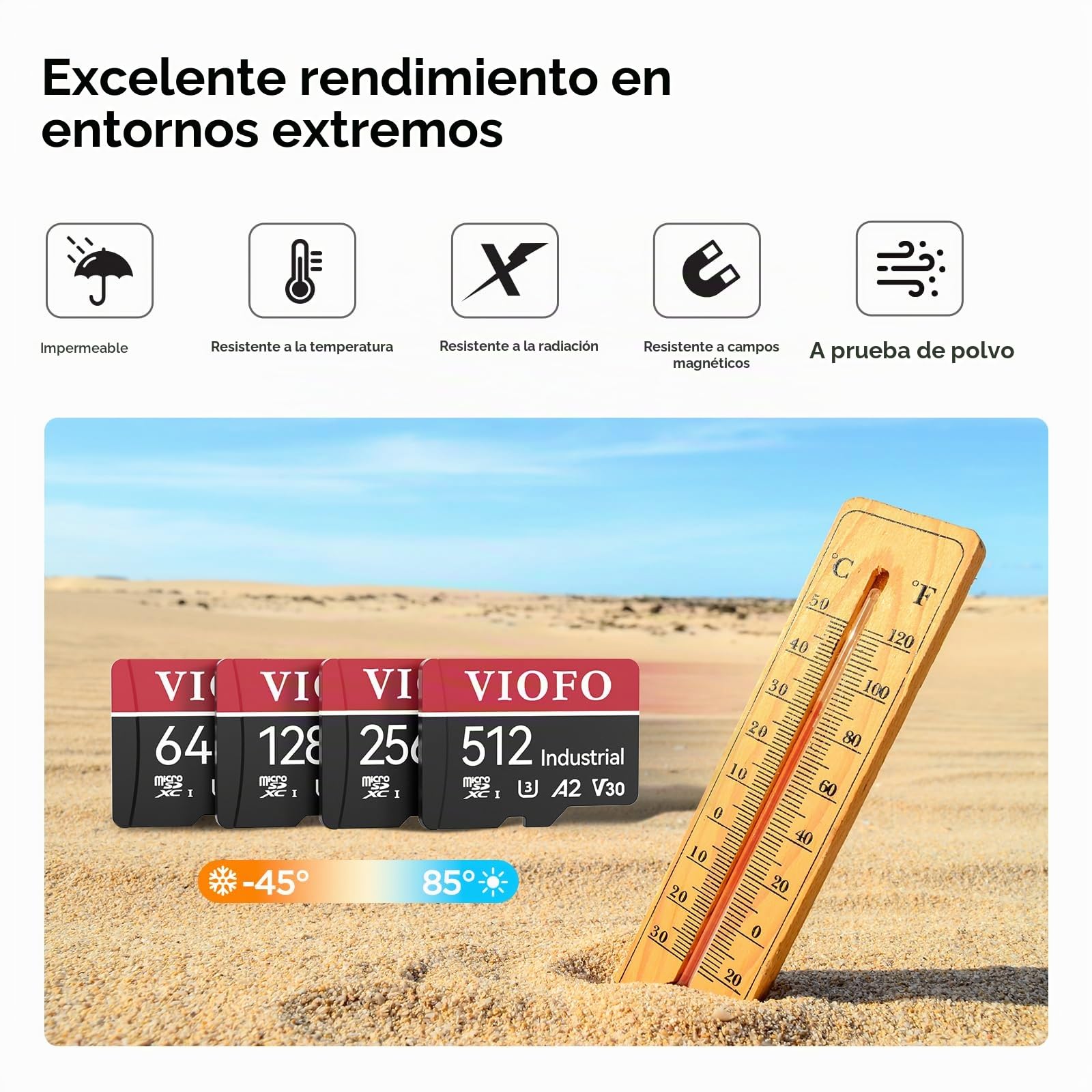 VIOFO Tarjeta de memoria de 256 GB, alta velocidad con adaptador U3, compatible con 4K WiFi Dashcam Auto Cámara