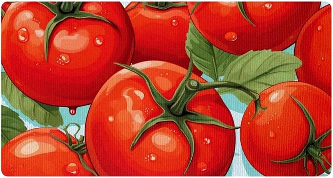 Kitchen Rug Anti-Fatigue, Tomato Seamless Pattern Non-Skid Floor Mat Dirt-Resistant Mats and Rugs for Home Kitchen, Office, Sink, Laundry, 15.7"x29.5"