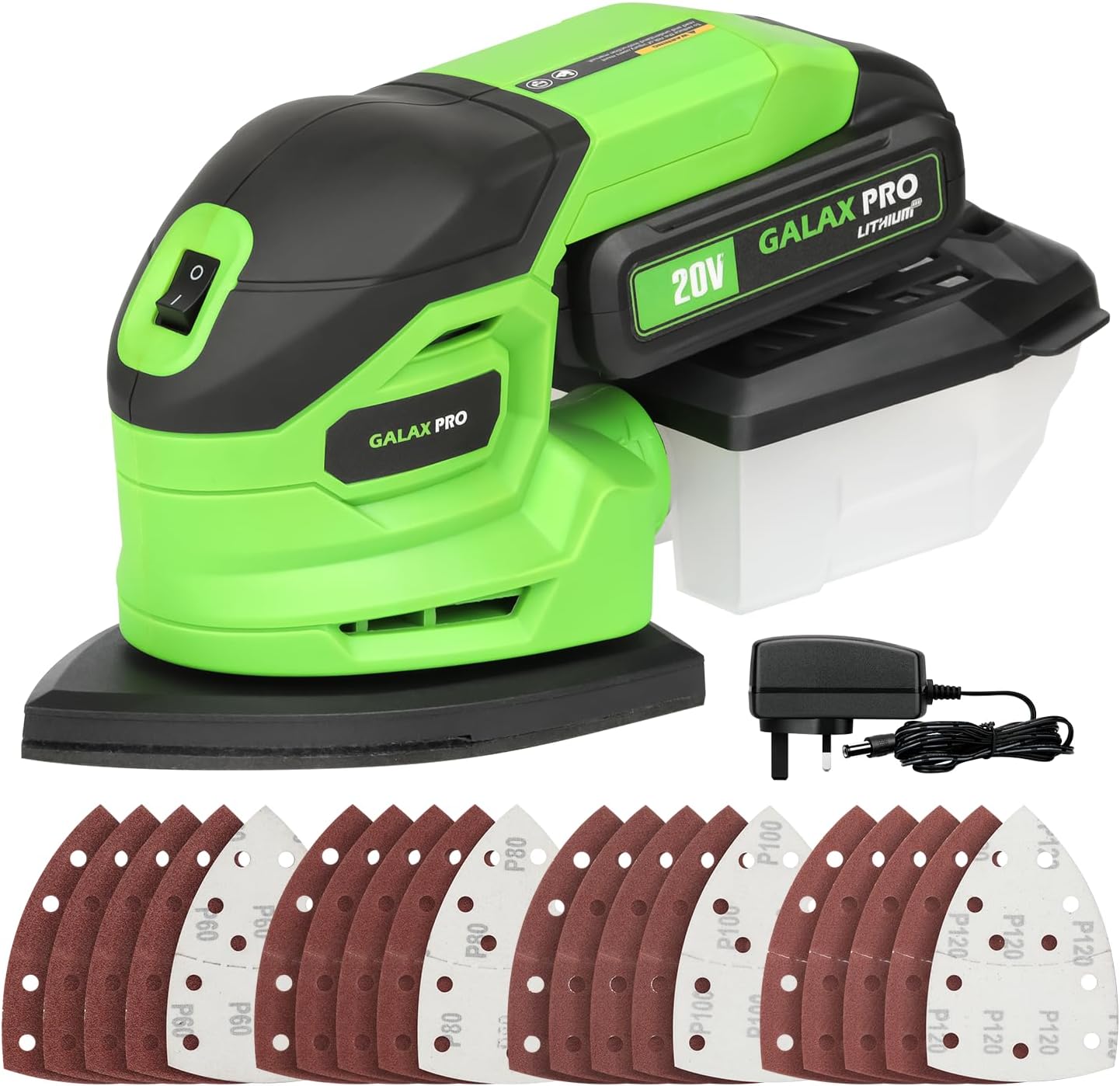 GALAX PRO Cordless Sander with 20V 2.0A Battery,12000 RPM Powerful ...