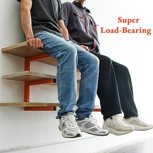 Miniatura 5 de Estante de almacenamiento de madera para montaje en pared, organizador de madera de metal resistente con 3 niveles, cada estante soporta hasta 200