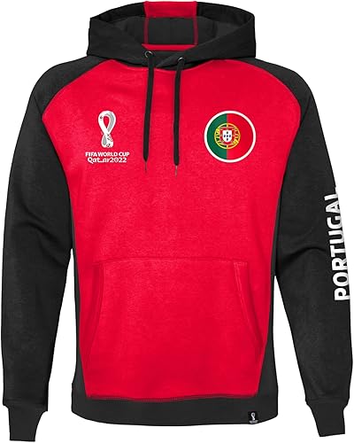Outerstuff Capucha de forro polar raglán de contraste de la Copa Mundial de la FIFA para hombre