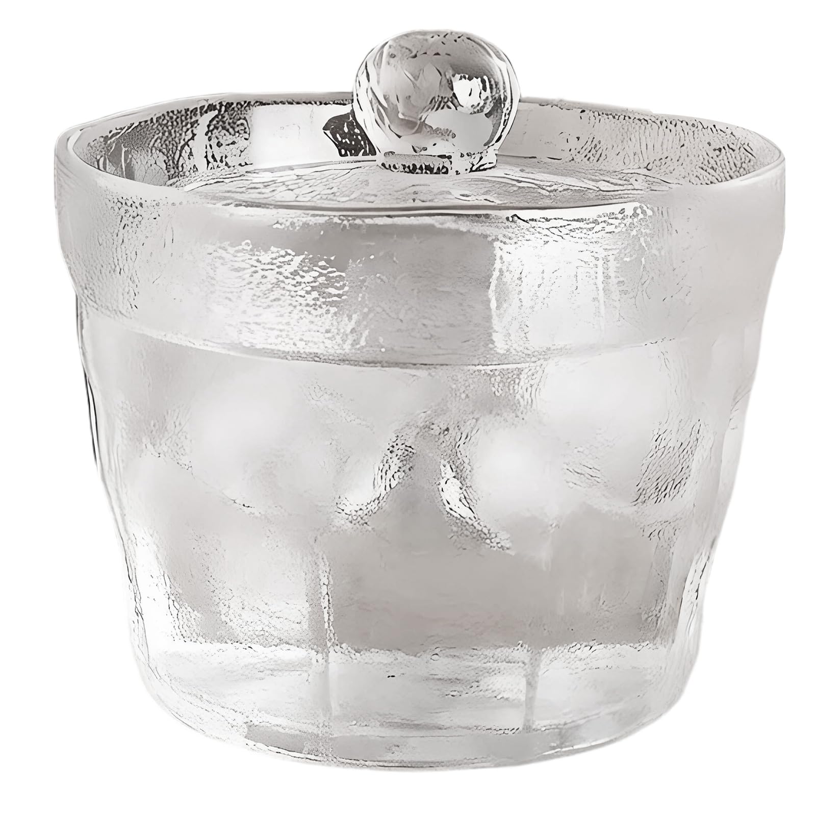 Msioytog Glass Pickling Jar with Hammered Texture Perfect for Homemades Pickle Sauerkraut and Fermented Vegetables Refrigerator Pickle Jar